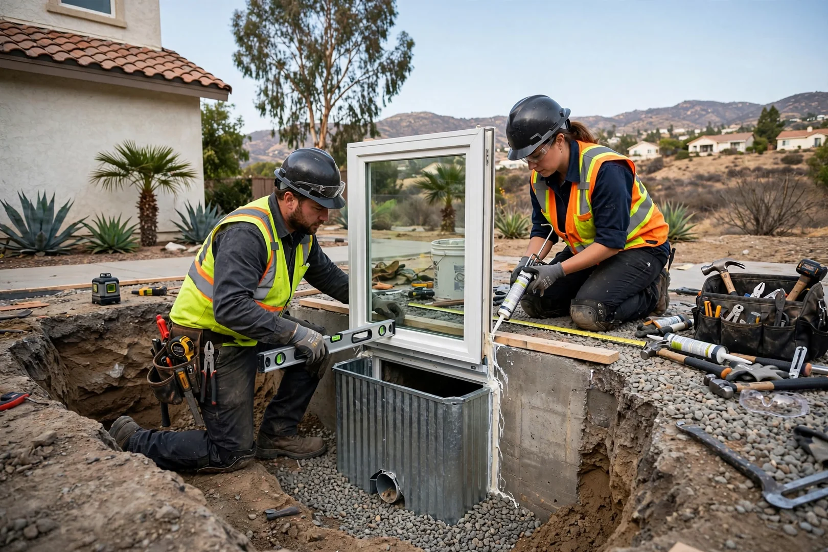 Low-E double pane window installed in a West Covina home to reduce heat gain